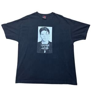 Vintage Y2K Frank Sinatra Mugshot T-Shirt Zion Rootswear XL 2000s Black